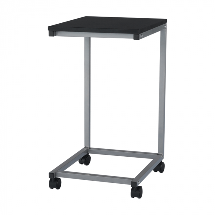 Masă portabilă, negru/metal argint, MANNY [10]
