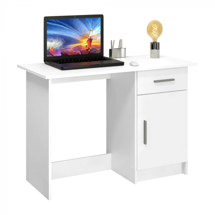 Birou pentru pc , 108.5 cm lungime , alb , modern [1]