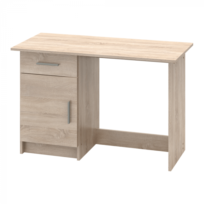 Birou /masa birou universal, cu usa si sertar montat pe dreapta sau stanga, pal stejar sonoma, 108.5 cm lungime x 50 cm adancime x 75.4 cm inaltime, cu sertar si usa [5]