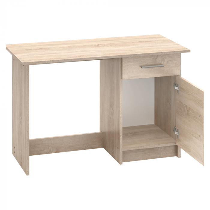 Birou /masa birou universal, cu usa si sertar montat pe dreapta sau stanga, pal stejar sonoma, 108.5 cm lungime x 50 cm adancime x 75.4 cm inaltime, cu sertar si usa [4]