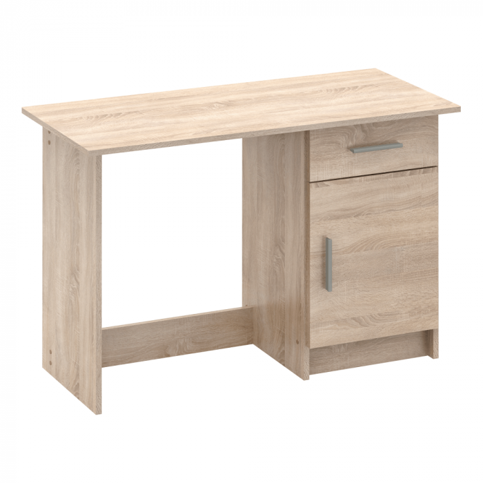 Birou /masa birou universal, cu usa si sertar montat pe dreapta sau stanga, pal stejar sonoma, 108.5 cm lungime x 50 cm adancime x 75.4 cm inaltime, cu sertar si usa [2]