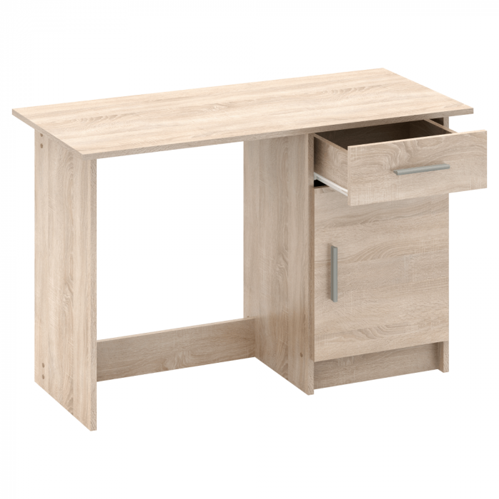 Birou /masa birou universal, cu usa si sertar montat pe dreapta sau stanga, pal stejar sonoma, 108.5 cm lungime x 50 cm adancime x 75.4 cm inaltime, cu sertar si usa [3]