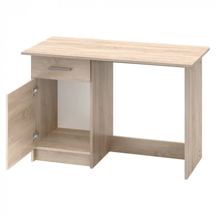 Birou /masa birou universal, cu usa si sertar montat pe dreapta sau stanga, pal stejar sonoma, 108.5 cm lungime x 50 cm adancime x 75.4 cm inaltime, cu sertar si usa [7]