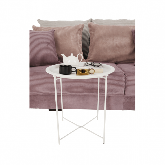 Măsuţă auxiliară cu tavă detaşabilă, alb, RENDER [15]