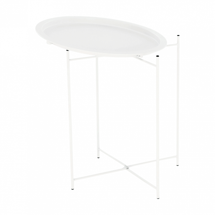 Măsuţă auxiliară cu tavă detaşabilă, alb, RENDER [3]