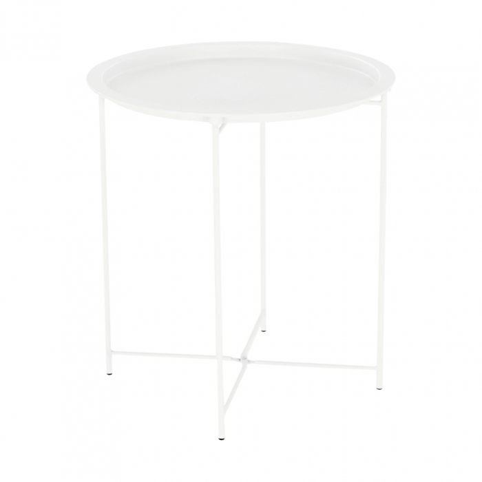 Măsuţă auxiliară cu tavă detaşabilă, alb, RENDER [5]