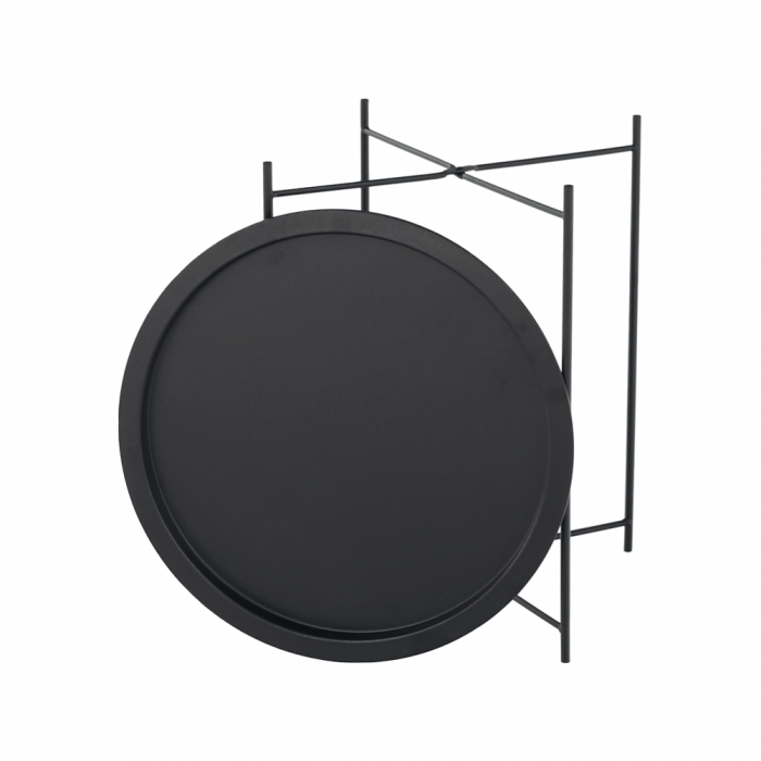 Măsuţă auxiliară cu tavă detaşabilă, negru, RENDER [7]