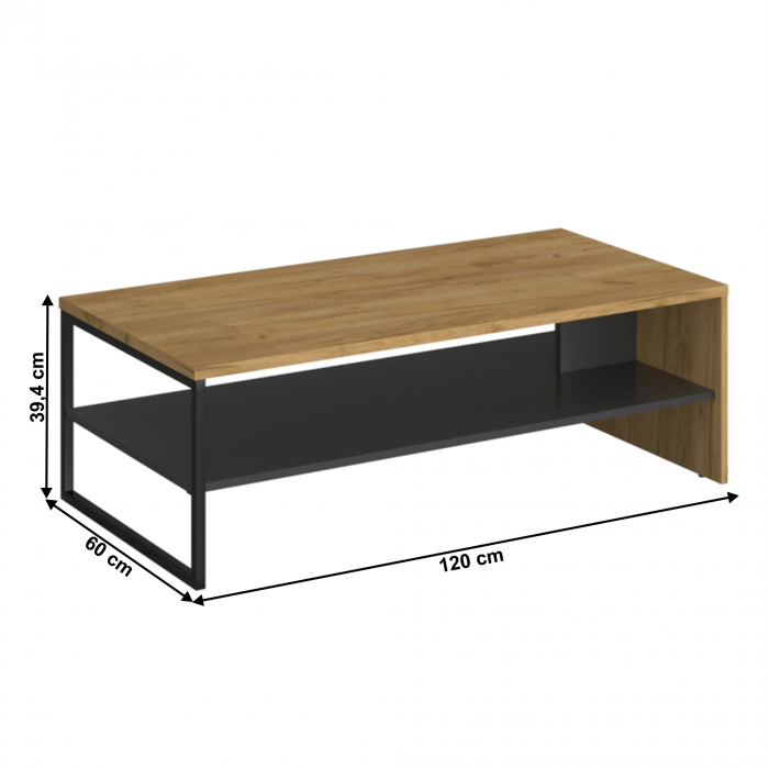Măsuţă de cafea 120, stejar craf auriu/antracit, SANTANA [5]