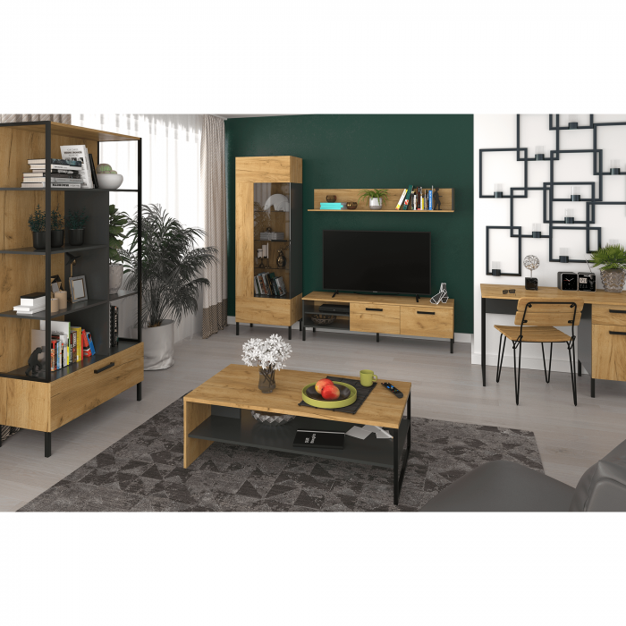 Măsuţă de cafea 120, stejar craf auriu/antracit, SANTANA [4]