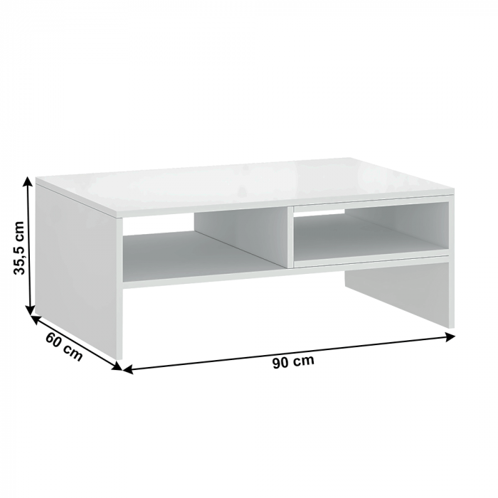 Măsuţă de cafea 90, alb, LINDY [3]