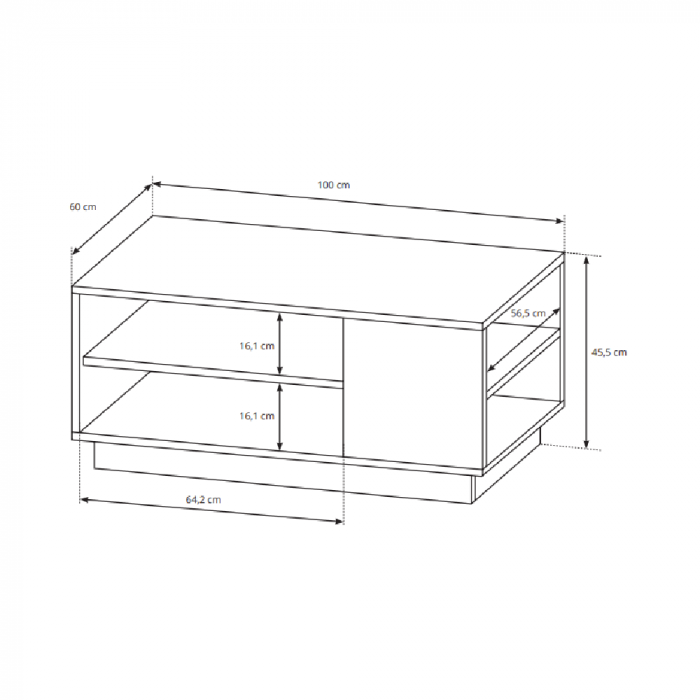 Măsuţă de cafea, alb/ stejar craft auriu, TRIO [4]