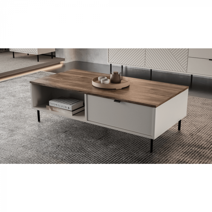 Măsuţă de cafea, caşmir/stejar castello, EYCO 2S/110 [5]