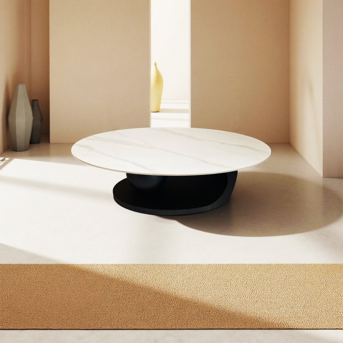 Măsuţă de cafea, imitaţie marmură/negru, AXEN [6]