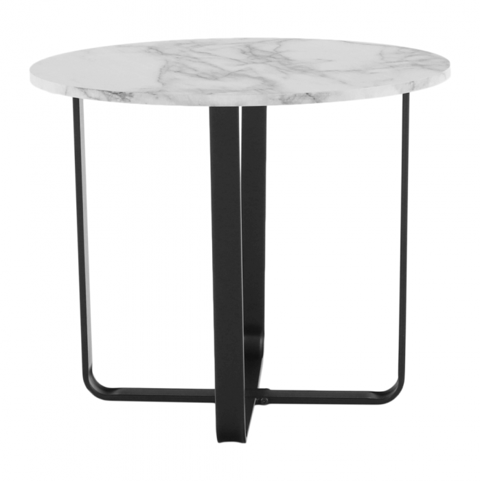 Măsuţă de cafea, marmură alba / metal negru, SALINO [6]