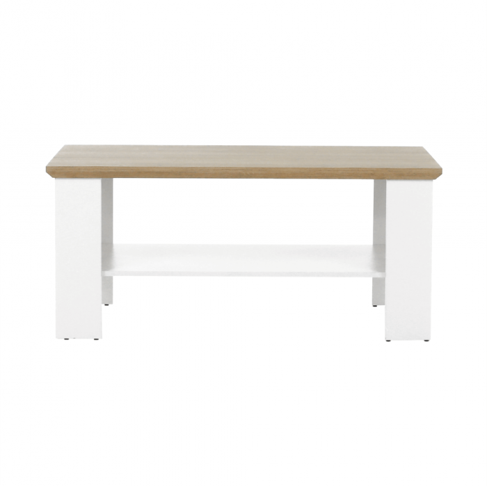 Măsuţă de cafea MZ17, alb / stejar grand, LEON [9]