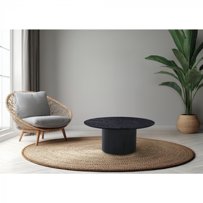 Măsuţă de cafea, negru, diametru 80 cm, MAHIR TYP 2 [2]