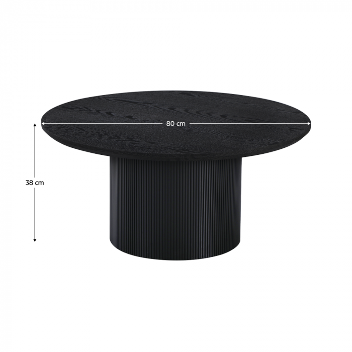 Măsuţă de cafea, negru, diametru 80 cm, MAHIR TYP 2 [5]
