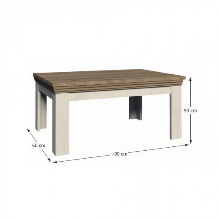 Măsuţă de cafea, pin nordic/stejar sălbatic, ROYAL LN [3]
