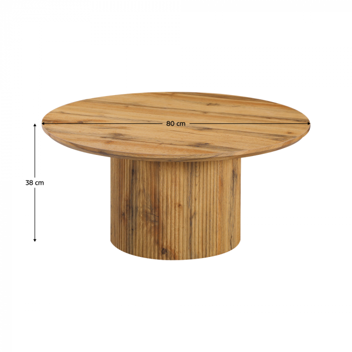 Măsuţă de cafea, stejar, diametru 80 cm, MAHIR TYP 2 [5]