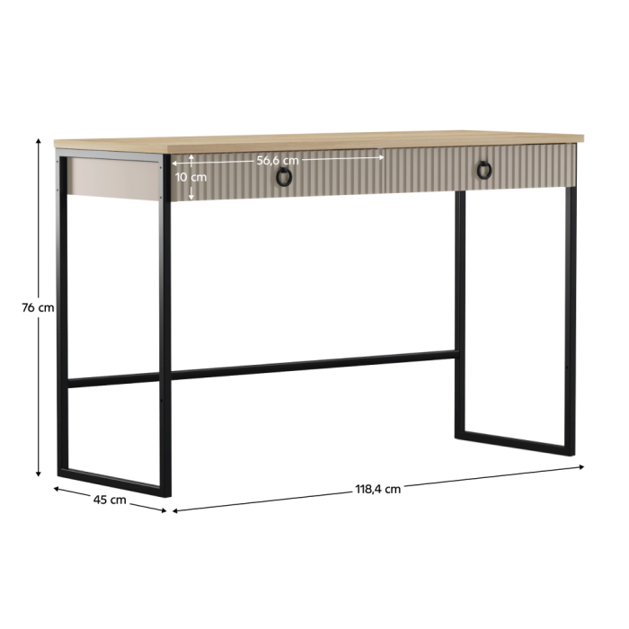 Măsuţă de toaletă, gri-maroniu Taupe/stejar silverjack, DOMCA 2S [4]