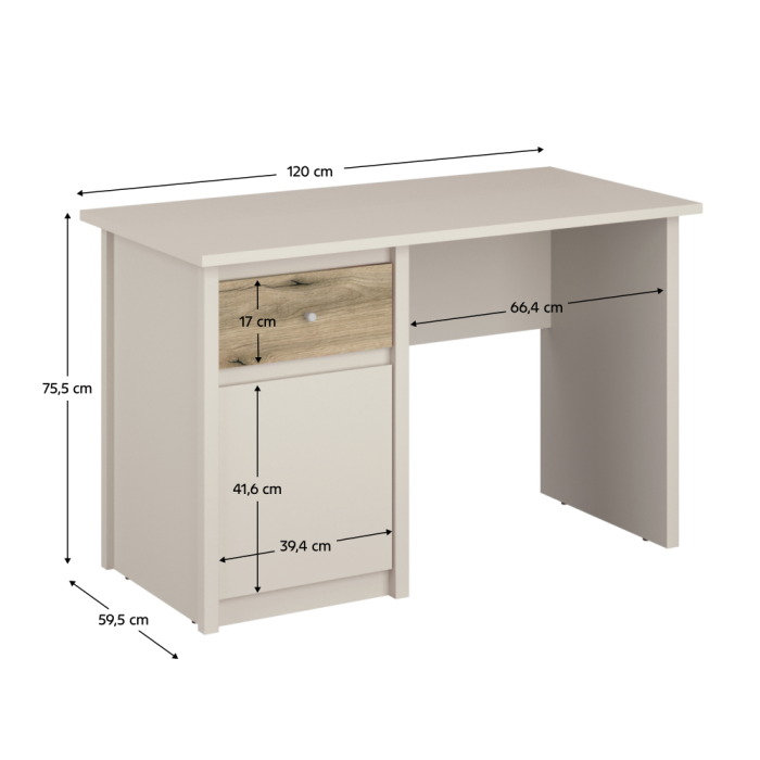 Măsuţă PC universală, caşmir/stejar evoke, KAROS 1D1S/120 [3]