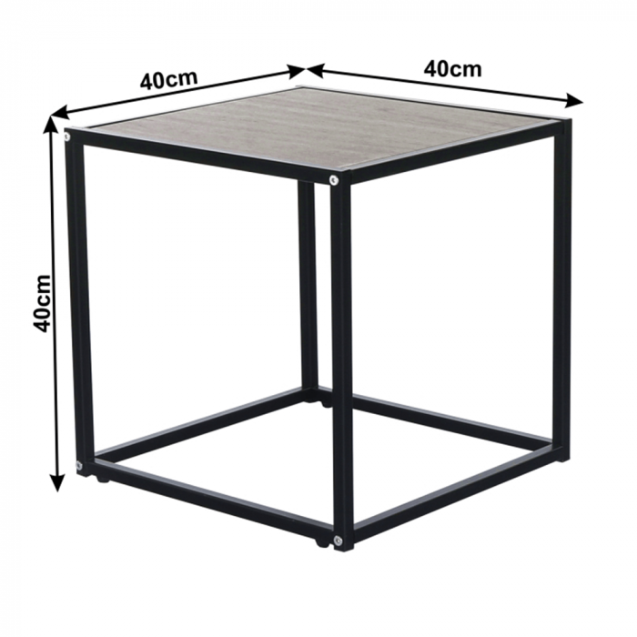 Măsuţă portabilă, stejar/negru, JAKIM NEW TIP 1 [10]