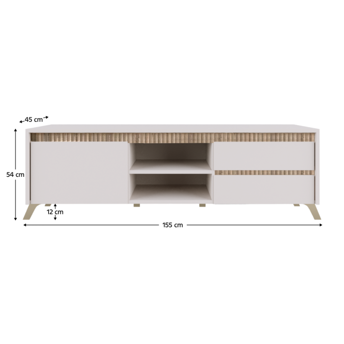 Măsuţă TV, caşmir/stejar sonoma, LONGY RTV1K2So [3]