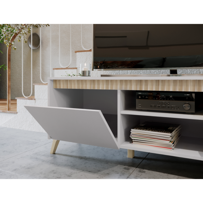 Măsuţă TV, caşmir/stejar sonoma, LONGY RTV2K2So [7]