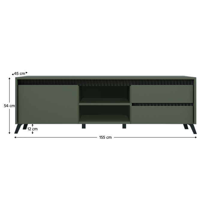 Măsuţă TV, verde smoke/negru, LONGY RTV1K2So [3]