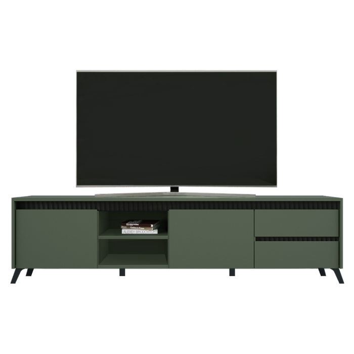 Măsuţă TV, verde smoke/negru, LONGY RTV2K2So [2]