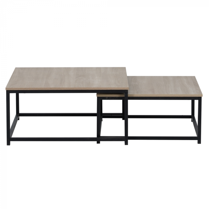 Măsuţe de cafea, set de 2 buc., stejar sonoma/negru, KASTLER 2 NEW TYP 1 [2]