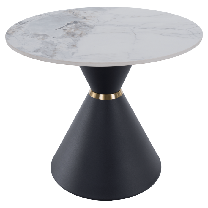 Măsuţe de cafea, set de 2 bucăţi, marmură/negru/auriu, metal, MABUZ NEW [8]