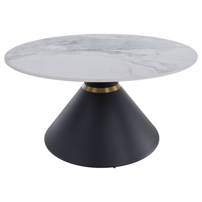 Măsuţe de cafea, set de 2 bucăţi, marmură/negru/auriu, metal, MABUZ NEW [14]