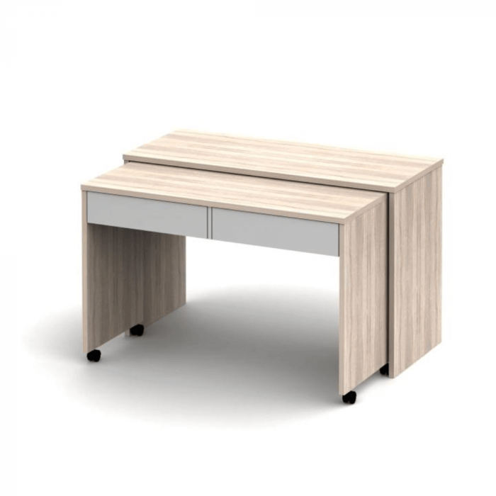 Masă extensibilă PC cu sertare, stejar sonoma/alb,Bortis Impex [3]