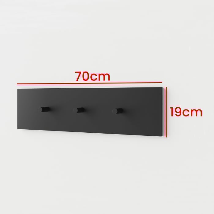 Mobila hol/ Cuier modern, cu model gen riflaj si panouri tapitate, usi cu push open, negru/stejar artisan/stofa crem bej, 140 x 225x 40 cm ,cu dulap haine , spatios [4]