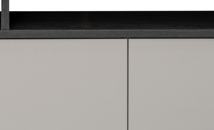 Mobila Living modern, casmir bej inchis/ stejar grafit, 210 cm lungime x35 cm adancime, suspendata- prindere perete, usi deschidere prin apasare-push open, canturi abs [5]