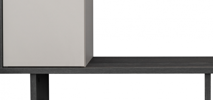 Mobila Living modern, casmir bej inchis/ stejar grafit, 210 cm lungime x35 cm adancime, suspendata- prindere perete, usi deschidere prin apasare-push open, canturi abs [6]