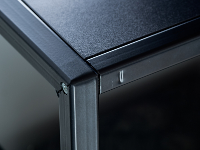 Mobila Living-sufragerie /camera de zi , negru perlat/gri perlat , 300 cm lungime, usi deschidere push open, vitrina iluminata led [8]