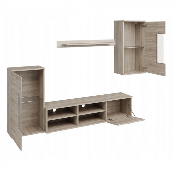 Mobilier de perete living, stejar sonoma, DTD, FRONTAL 1 NEW [3]