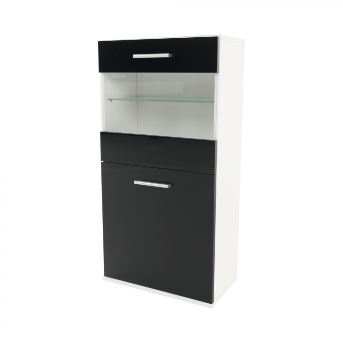 Mobilier living, alb/extra strălucire neagră HG, LEO [5]