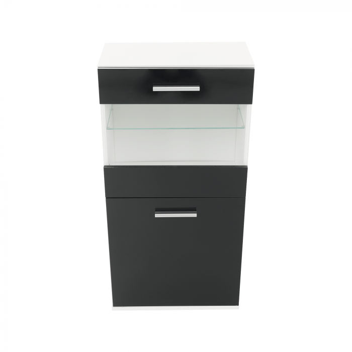 Mobilier living, alb/extra strălucire neagră HG, LEO [6]
