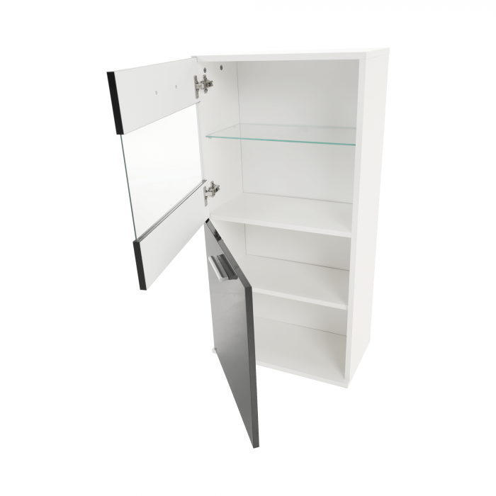Mobilier living, alb/extra strălucire neagră HG, LEO [7]
