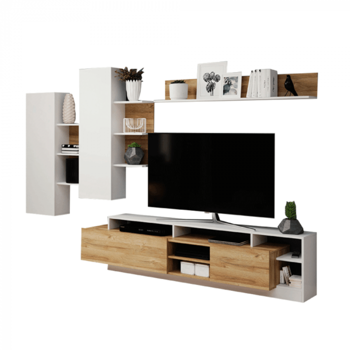 Mobilier living, stejar grandson/alb, ALICANTE [4]