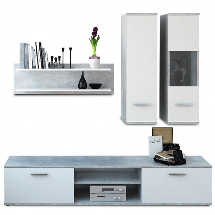 Mobilier pentru living, ciment/alb, WAW NEW [2]