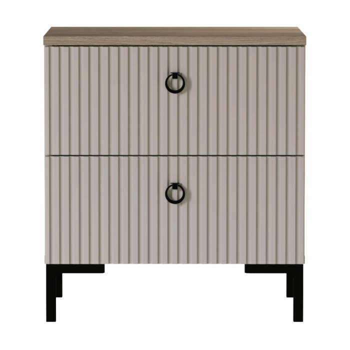 Noptieră, gri-maroniu Taupe/stejar silverjack, DOMCA 2S [2]