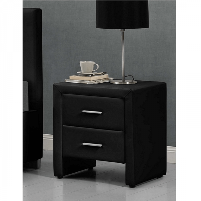 Noptieră, piele eco, negru, CASTEL [3]