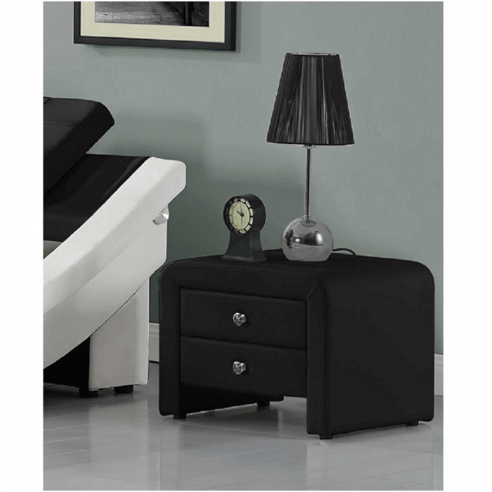 Noptieră, piele eco, negru, WILSON [4]