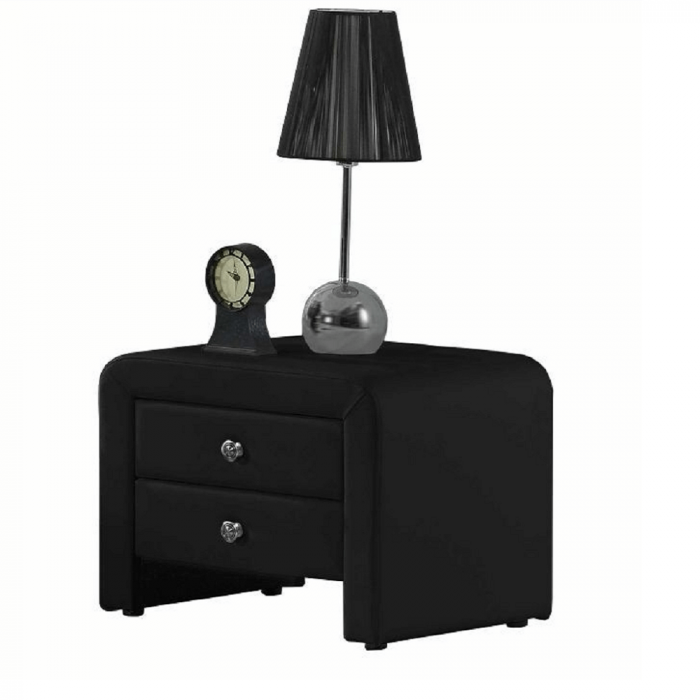 Noptieră, piele eco, negru, WILSON [2]