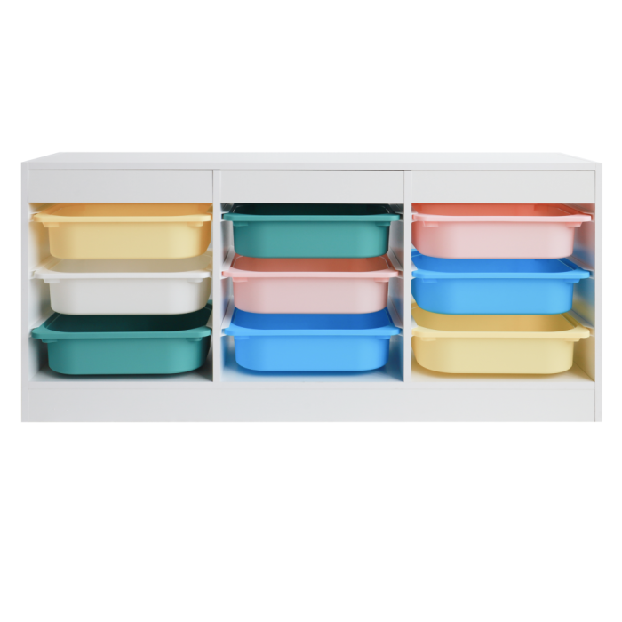 Organizator cu cutii de depozitare, alb/mix de culori, TRIMAL NEW [2]