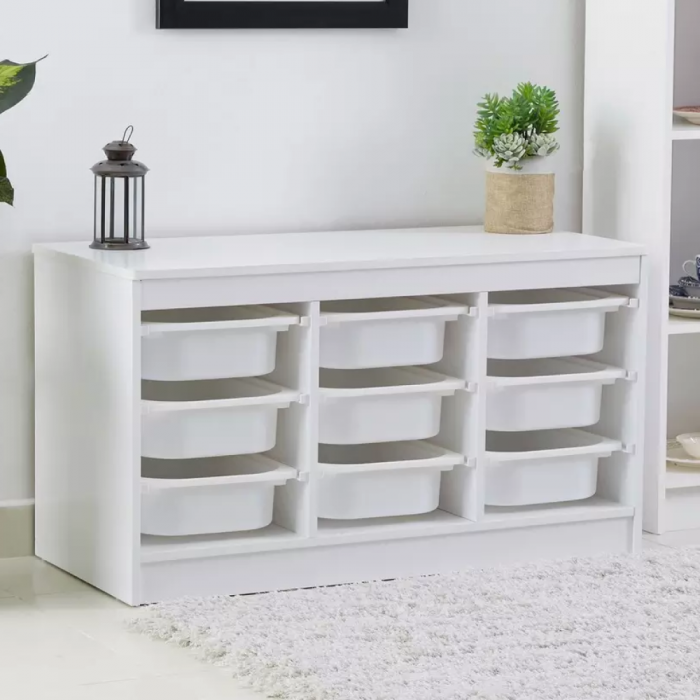 Organizator cu cutii de depozitare, alb, TRIMAL [4]